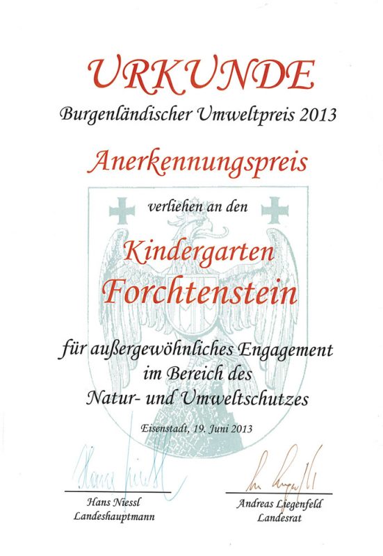 kindergarten-forchtenstein-auszeichnung-umweltpreis-2013